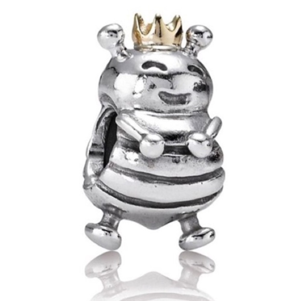 Pandora Queen Bee 🐝 🐝 Retired 14k 585 Crown 👑 and Sterling Silver Bee